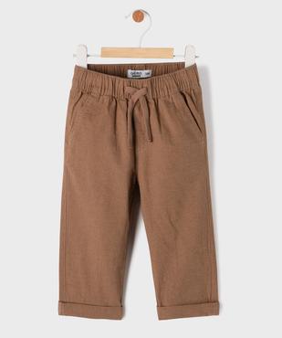Pantalon en lin et coton avec taille ajustable bébé garçon vue1 - GEMO 4G BEBE - GEMO