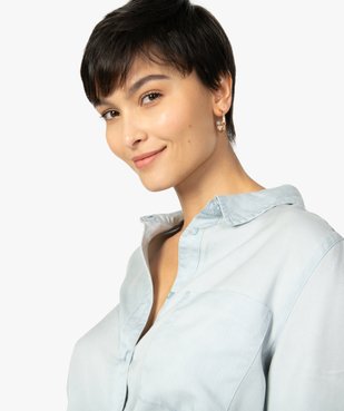 Chemise femme en Lyocell avec large poche poitrine vue2 - GEMO C4G FEMME - GEMO