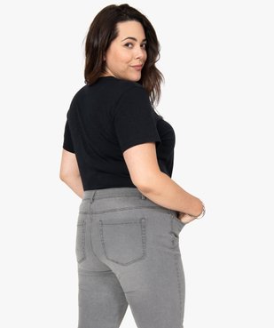 Tee-shirt femme avec inscriptions et paillettes vue3 - GEMO (G TAILLE) - GEMO