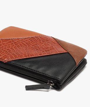 Porte-monnaie femme zippé à motif patchwork vue2 - GEMO (ACCESS) - GEMO
