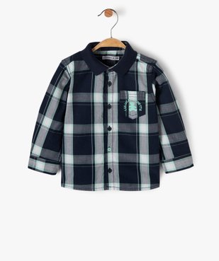 Chemise bébé garçon à manches longues et carreaux à col polo - Lulu Castagnette vue1 - LULUCASTAGNETTE - Nikesneakers