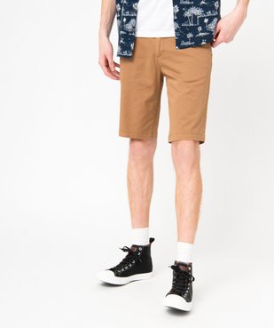 Bermuda coupe chino en toile stretch homme vue1 - GEMO 4G HOMME - GEMO