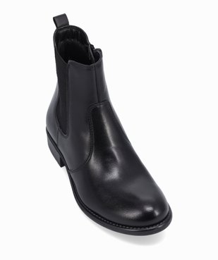 Boots fille style Chelsea unies dessus cuir - Tanéo vue5 - TANEO - GEMO