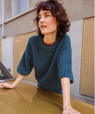 Pull manches courtes ample et douillet femme vue1 - GEMO(FEMME PAP) - GEMO