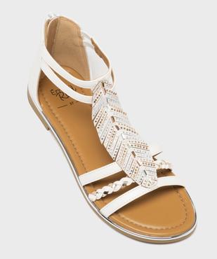 Sandales plates à brides avec fermeture zip au talon femme - Emilia Rosa vue5 - EMILIA ROSA - GEMO