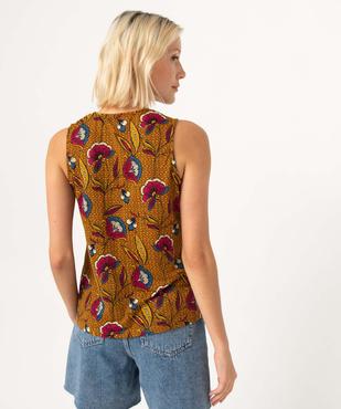 Débardeur femme imprimé avec col V fantaisie vue3 - GEMO 4G FEMME - GEMO