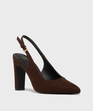 Escarpins slingback à talon haut et bout pointu femme - Follow Me vue3 - FOLLOW ME - GEMO