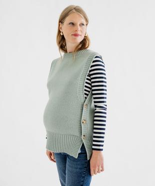 Pull de grossesse et d'allaitement sans manches à côtés boutonnés vue9 - GEMO (MATER) - GEMO