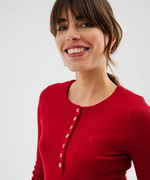 Tee-shirt manches longues avec col boutonné femme - LuluCastagnette vue3 - LULUCASTAGNETTE - GEMO