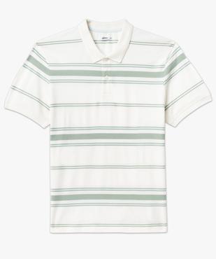 Polo manches courtes à rayures en maille piquée homme vue4 - GEMO (HOMME) - GEMO
