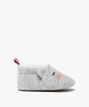 Chaussons de naissance bébé fille en velours motif chat vue1 - GEMO(BB COUCHE) - GEMO
