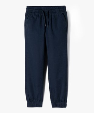 Pantalon jogger en twill de coton taille élastique garçon vue1 - GEMO (ENFANT) - GEMO