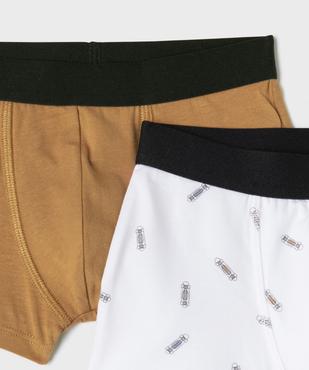 Boxer coton stretch 1 uni / 1 imprimé garçon (lot de 2) vue2 - GEMO 4G GARCON - GEMO