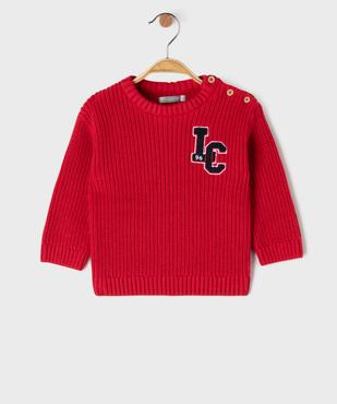 Pull en coton avec motif en maille bouclette bébé garçon - LuluCastagnette vue1 - LULUCASTAGNETTE - GEMO