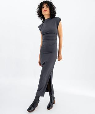 Robe longue en microfibre à manches courtes femme  vue1 - GEMO(FEMME PAP) - GEMO