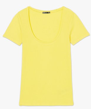 Tee-shirt femme ajusté en maille côtelée vue4 - FOLLOW ME - GEMO