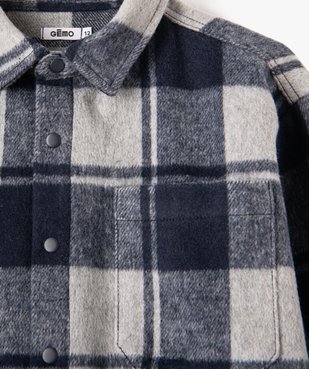 Sur-chemise à carreaux contenant de la laine garçon vue2 - GEMO (JUNIOR) - GEMO