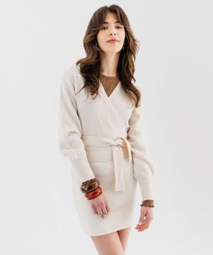 Gilet cache-cœur en laine femme vue5 - GEMO(FEMME PAP) - GEMO