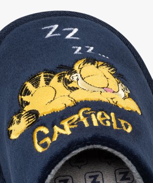 Chaussons homme mules en velours brodé – Garfield vue6 - GARFIELD - GEMO