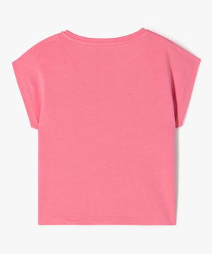 Tee-shirt manches courtes loose imprimé fille vue3 - GEMO 4G FILLE - GEMO
