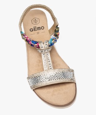 Sandales femme compensées à strass vue5 - GEMO(URBAIN) - GEMO