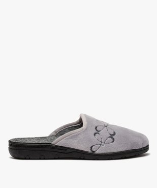 Chaussons pour femme mules dessus velours brodé vue1 - GEMO(HOMWR FEM) - GEMO