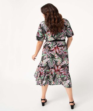 Robe femme grande taille ample et fluide à col V vue3 - GEMO 4G GT - GEMO