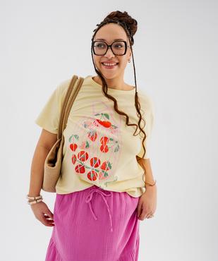 Tee-shirt manches courtes avec motif femme grande taille vue2 - GEMO 4G GT - GEMO