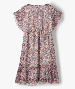 Robe fille à manches courtes en voile à motifs fleuris vue3 - GEMO (ENFANT) - GEMO