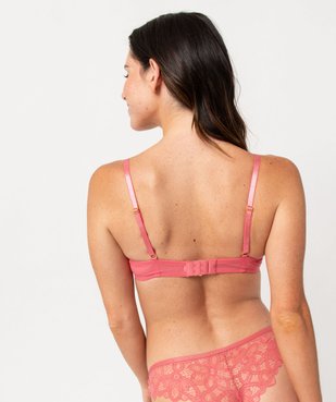 Soutien-gorge corbeille à armatures en dentelle et tulle vue3 - GEMO(HOMWR FEM) - GEMO