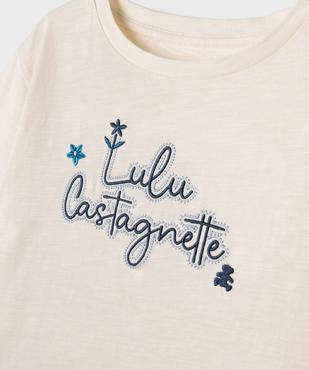 Tee-shirt manches courtes coupe ample en coton flammé fille - LuluCastagnette vue2 - LULU CASTAGNETTE G4G D - GEMO