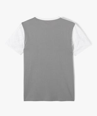 T-shirt bicolore sportswear garçon vue3 - GEMO 4G GARCON - GEMO