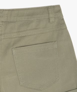 Short fille en coton extensible avec revers cousus vue3 - GEMO (JUNIOR) - GEMO