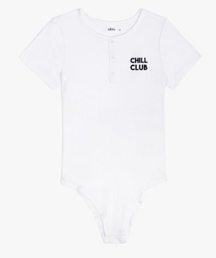 Body fille à manches courtes en maille côtelée vue1 - GEMO (JUNIOR) - GEMO