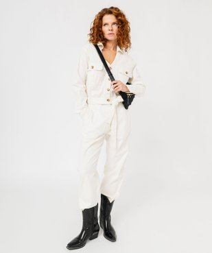Combinaison pantalon en twill de coton femme  vue3 - GEMO 4G FEMME - GEMO