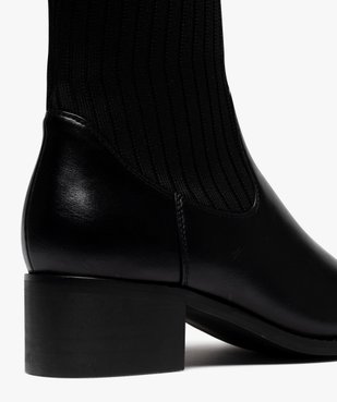 Bottes femme à talon moyen avec col chaussette à enfiler vue6 - GEMO (CASUAL) - GEMO