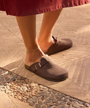 Sabots en suédine à semelle intérieure cuir anatomique femme - Follow Me vue7 - FOLLOW ME - GEMO