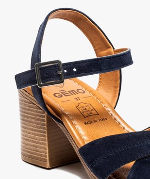 Sandales femme à talon carré coupe spéciale pied large vue6 - Nikesneakers(URBAIN) - Nikesneakers