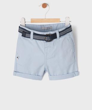 Short en toile avec ceinture à boucle bébé garçon - LuluCastagnette vue1 - LULUCASTAGNETTE - GEMO