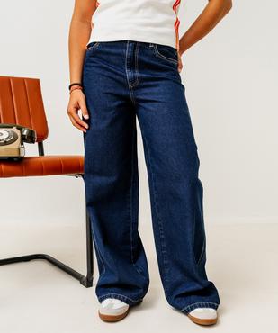 Jean wide leg en denim 100% coton fille vue4 - GEMO 4G FILLE - GEMO