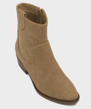 Boots santiags unies à zip femme - Follow Me vue5 - FOLLOW ME - GEMO