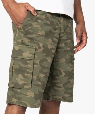 Bermuda homme en toile fine à motif camouflage vue2 - GEMO (HOMME) - GEMO
