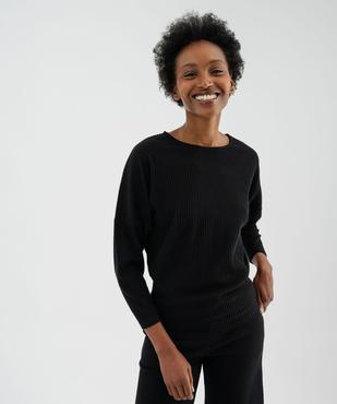Haut de pyjama femme en maille côtelée vue6 - GEMO 4G FEMME - GEMO