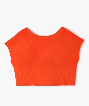 Tee-shirt fille crop top à dos ouvert vue2 - GEMO (JUNIOR) - GEMO