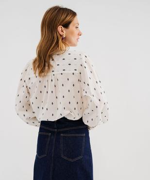 Blouse ample en voile de coton imprimé femme vue3 - GEMO 4G FEMME - GEMO