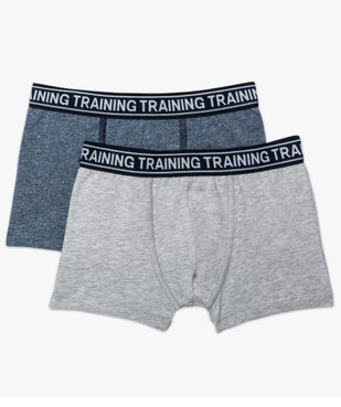 Lot de 2 boxers en coton stretch avec ceinture imprimée vue1 - GEMO (ENFANT) - GEMO