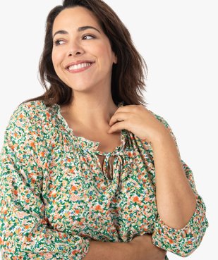 Blouse femme imprimée à manches 3/4 et col fantaisie vue5 - GEMO (G TAILLE) - GEMO