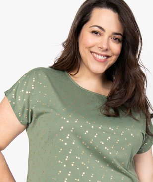 Tee-shirt femme à manches courtes à motifs vue2 - GEMO (G TAILLE) - GEMO