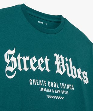 Tee-shirt à manches courtes avec inscription streetwear garçon vue2 - GEMO 4G GARCON - GEMO
