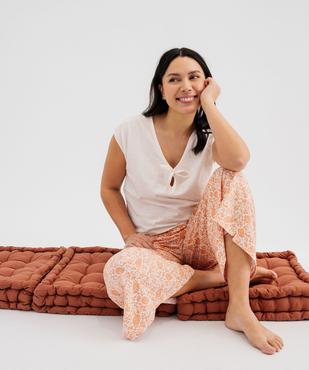 Haut de pyjama à col V sans manches femme vue1 - GEMO(HOMWR FEM) - GEMO